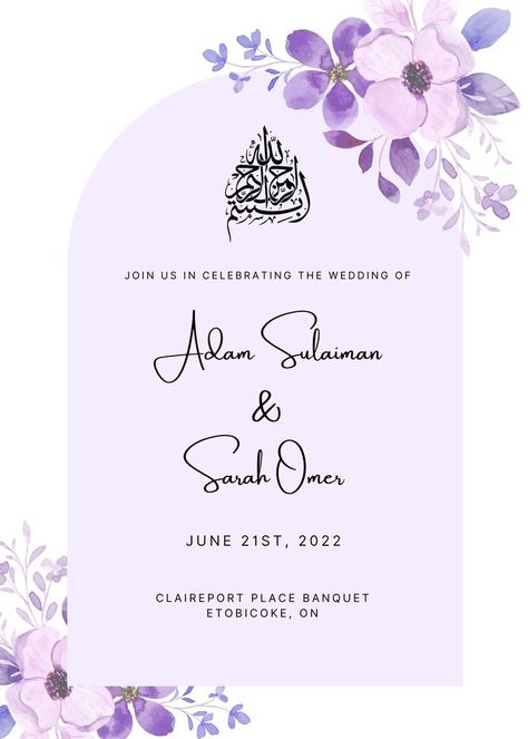 Salam sweetheart! Congratulations on your special day and thanks for visiting my new shop! This listing contains a Digital Printable Nikkah Wedding Invitation Template card, via Canva, which you can access for free through google, facebook or just an email sign up! This template is INSTANTLY available to you after purchasing and you can quickly and easily edit it online within your browser. Nikkah Wedding, Wedding Invitation Canva, Engagement Invitation Cards, Save The Date Video, Muslim Wedding Invitations, Floral Invitations Template, House Warming Invitations, Bridal Gift Wrapping Ideas, Email Sign