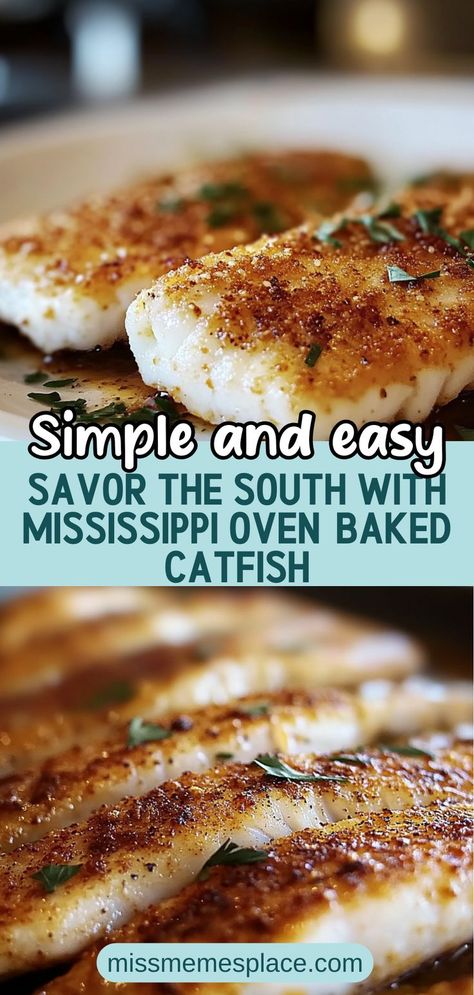 Bake Catfish Recipes Oven, Catfish Allison Recipe, How To Cook Catfish, Baked Catfish Recipes, Catfish Fillets, Baked Catfish, Cornmeal Crust, Catfish Recipe, Southern Fried Catfish