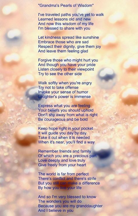 Pearl Poems Naming Ceremony Poems, Get Well Poems, Grandmother Poem, Walking Motivation, Grandma Poem, Button Family, Mothers Rings, Parents Gifts, Grandmother Quotes