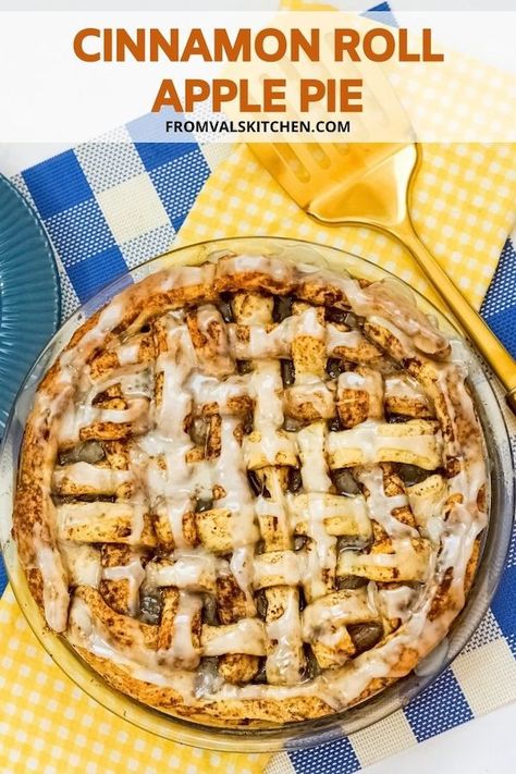 Apple Cinnamon Pie Recipe, Apple Pie With Cinnamon Roll Crust Easy, Apple Pie Made With Cinnamon Rolls, Apple Pie With Cinnamon Roll Crust, Cinnamon Rolls Apple Pie Filling, Cinnamon Rolls Apple Pie, Cinnamon Roll Pie Crust, Cinnamon Roll Crust, Apple Pie Muffins