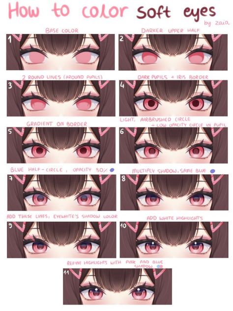 How To Render Eyes Digital Art, Manga Tutorial, Eye Drawing Tutorials, Paint Brush Art, Digital Art Beginner, Art Tools Drawing, Sketches Tutorial, Anime Eye Drawing, Digital Painting Tutorials