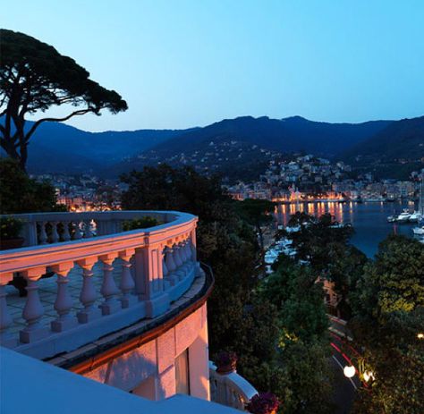 Balcony view from Excelsior Palace Hotel, facing the Rapallo Bay, Italian Riviera Old Money Balcony, Fancy Balcony, Fantasy Balcony, Mansion Balcony, Ball Room Aesthetic, Italian Palace, Luxurious Balcony, Italian Balcony, Italian Mansion