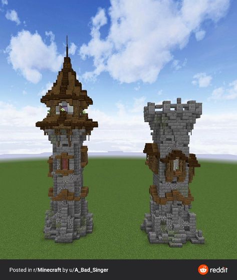 Minecraft Towers, Minecraft Medieval Tower, Mc Castle, Minecraft Tower, Mega Base, Houses Blueprints, Minecraft Castle Designs, Minecraft Kingdom, Case Minecraft