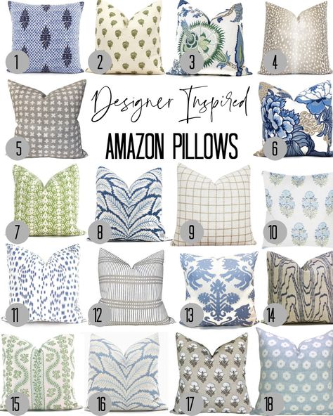 Spring Couch Pillows, Amazon Throw Pillows, Sofa Interior Design, Blue Talavera, Coastal Pillow Covers, Throw Pillow Inspiration, Sofa Interior, Coastal Throw Pillows, Navy Pillows