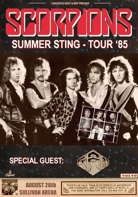 Scorpions Concert, Concert Signs, Scorpions Band, The Scorpions, Music Concert Posters, Rock Band Posters, Rock Vintage, Old Rock, Tour Posters