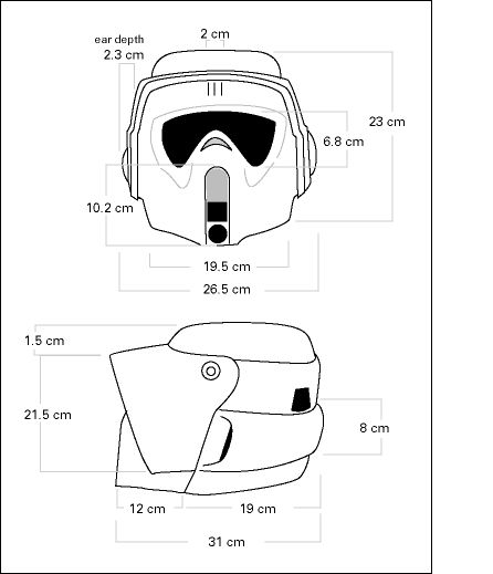 Click this image to see the dimensions in a mechanical drawing Scout Trooper Costume, Scout Trooper Helmet, Storm Trooper Costume, Scout Trooper, Star Wars Helmet, Star Wars Episode Iv, Star Wars Trooper, Star Wars Characters Pictures, Star Wars Facts