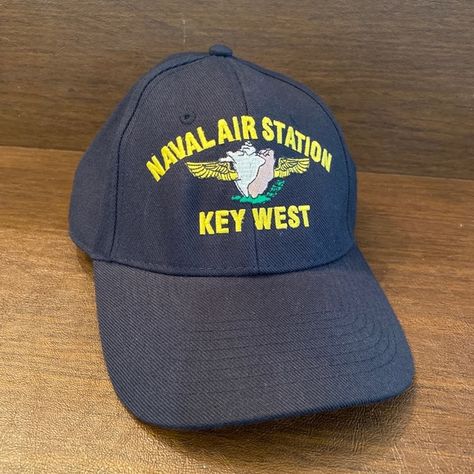 Key West Naval Air Station US Navy SnapBack Baseball Cap/Hat - Made In USA Eagle Crest, Us Navy, Key West, Hat Making, Baseball Cap, Caps Hats, Made In Usa, Baseball Hats, Baseball