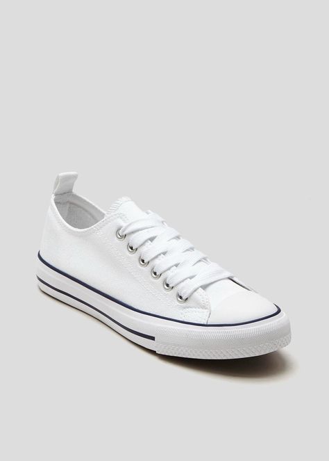 Toe Cap Canvas Pumps – White – Matalan Dress Down Day, Mini City, Online Clothes Shopping, Clothes Shopping, White Pumps, Sporty Look, City Guide, Band Tees, White Style