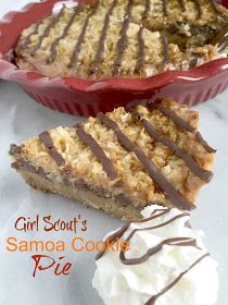 Purple Chocolat Home: Salted Caramel Girl Scout's Samoa Cookie Pie Samoa Cookie Pie, Somoa Cookies, Samoa Cookie, Cookie Pies, Gingerbread Man Recipe, Samoa Cookies, Strawberry Jam Recipe, Pie Pops, Pie Tart