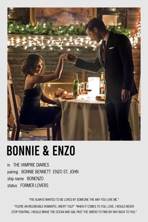 Bonnie Enzo, Enzo Vampire Diaries, Bonnie Vampire Diaries, Bonnie And Enzo, Vampire Diaries Poster, Interacial Couples, Vampier Diaries, The Vampire Diaries 3, Vampire Diaries Movie