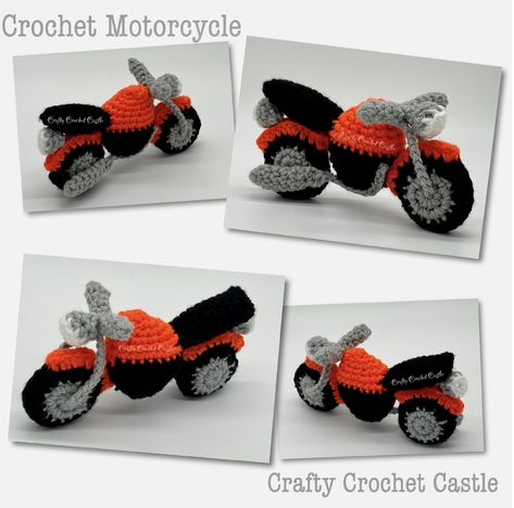 Crochet Motorcycle, Crochet Dinosaur Patterns, Red Heart Super Saver Yarn, Yarn Project, Scrap Yarn, Crochet Dinosaur, Crochet Keychain Pattern, Diy Magazine, Crochet Keychain