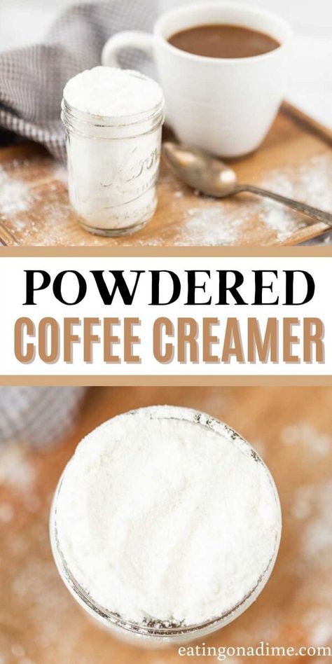 Homemade powdered coffee creamer - powdered coffee cream recipe Homemade Powdered Coffee Creamer, Powdered Coffee Creamer Recipe, Powdered Coffee Creamer, Homemade Coffee Creamer Recipe, Hazelnut Coffee Creamer, Diy Coffee Creamer, Non Dairy Coffee Creamer, Powder Coffee Creamer, Coconut Creamer