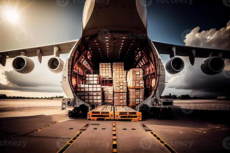 Air Freight Cargo, Logistics Aesthetic, Logistics Design, Cargo Plane, Plane Photos, Freight Transport, Commercial Plane, Eco City, Air Carrier