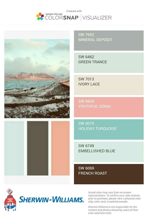 Holiday Turquoise Sherwin Williams, Sherman Williams, Baby Girl Bedroom, Paint Palette, Golden Girls, Updating House, Sherwin Williams, Wall Color, Ranch House