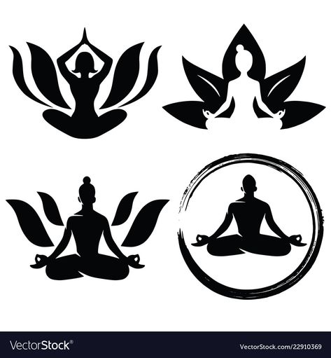 Meditation Logo, African Logo, Crow Logo, Yoga Vector, Bridal Logo, Spiritual Logo, Yoga Logo Design, Japanese Ink Painting, Lotus Logo