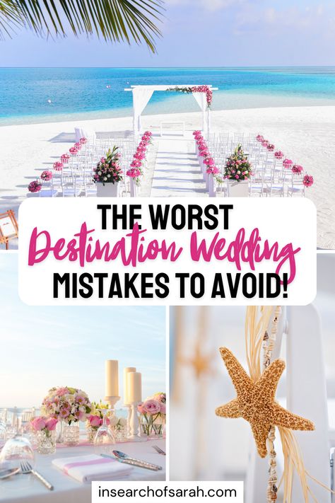 destination wedding mistakes Wedding Vacation Ideas, Cruise Destination Wedding, Destination Wedding Simple, Cuba Wedding Ideas, Mexico Wedding Favor Ideas, Destination Wedding Hacks, By The Beach Wedding, Beach Wedding Tips, Jamaican Destination Wedding