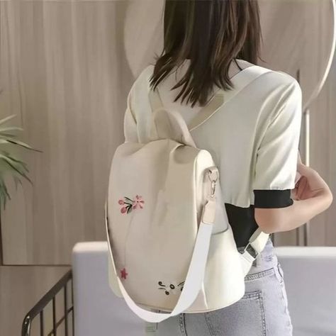 Trendy Flower Embroidered Stylish 12L Backpack (Beige)/College bag/stylish/trendy M.R.P - 999 - 71% off Offer Price - ₹283 Size - 11 inches Click the link to buy https://extp.in/oeo1rQ #backpack #girlsbackpack #laptopbag #officebag #collegebag #fashion #trendsetter Backpack Beige, Kawaii Backpack, Girl's Back, College Bags, Office Bag, Trendy Flowers, R P, M R, Embroidered Flowers