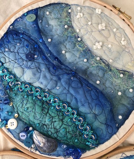 Ocean Textiles Sketchbook, Textiles Sea Life, Creatures Textiles Gcse, Gcse Art Textiles Final Piece, Under The Sea Textiles Gcse, Under The Sea Textiles, Textiles Gcse Final Piece, Natural Forms Textiles, Gcse Textiles Final Piece