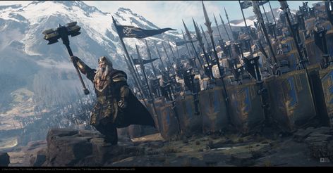 ArtStation - Dwarf Army | LOTR: Rise to War Lotr Dwarves, Tolkien Dwarves, For Honor Characters, Medieval Army, Fantasy Army, Hobbit Dwarves, Middle Earth Art, Lotr Art, J R R Tolkien