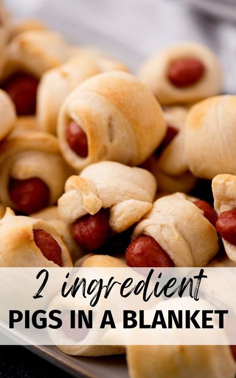 These easy pigs in a blanket are made with little smokies and flaky canned biscuits. They’re the perfect game day or holiday snack and ideal for a quick breakfast or lunch. Baked in the oven, this 2-ingredient recipe belongs on your easy dinner recipes list! Lil Smokies Breakfast Recipes, Lil Smokies Pigs In A Blanket, How To Make Pigs In A Blanket, Little Weenies Recipe, Dinner Recipes List, Pigs In A Blanket Recipe Pillsbury, Easy Pigs In A Blanket, Mini Pigs In A Blanket, Christmas Day Breakfast