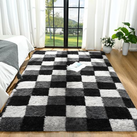 PRICES MAY VARY. Checkerboard design: This soft and fluffy rug is designed in a unique Checkerboard style. The lovely rug ​is the finishing touch of your room decoration, presenting a warm and cozy atmosphere, bringing you a feeling of relaxation and pleasure Soft as a cloud: Shaggy rug made of soft velvet, and the cute Checkerboard rug sandwich contains sponge filler to provide extra cushioning, protect you and your children, pets, and provide you with a soft and comfortable touch Non-Slip Bott Rugs For Kids, Fluffy Rugs, Plush Rugs, Rugs For Bedroom, Indoor Carpet, Fluffy Rug, Large Dining Room, Interior Rugs, Plush Rug