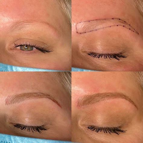 Feathered Microblading Eyebrows, Feather Brows Microblading, Micro Blading For Blondes, Micro Blading Vs Powder Brow, Brows For Older Women, Micro Blading Eyebrows Before And After, Subtle Microblading Eyebrows, Microblading And Shading Eyebrows, Natural Looking Microblading Eyebrows