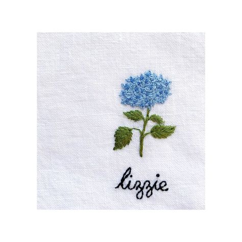 Blue Hydrangea Embroidery, Hydrangea Embroidery Pattern, Hydrangeas Embroidery, Embroidered Hydrangea, Embroidery Hydrangea, Hydrangea Embroidery, Veil Embroidery, Ideas Clothes, Embroidered Napkins