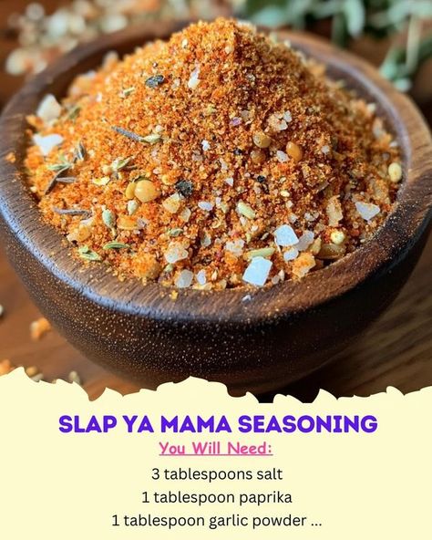 Slap Your Mama Seasoning Recipe, Slap Your Mama Seasoning, Slap Ya Mama Seasoning Recipe, Slap Ya Mama Seasoning, Slap Ya Mama, Man Recipes, Homemade Seasoning, Homemade Spice Mix, Spice Mix Recipes