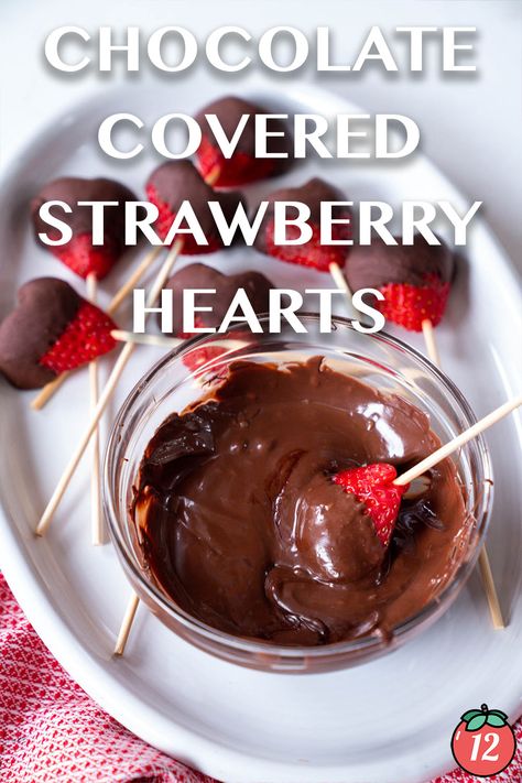 Chocolate Covered Strawberry Hearts | 12 Tomatoes Diy Chocolate Covered Strawberries, Easy Chocolate Covered Strawberries, Covered Strawberry, Dipped Strawberries, Strawberry Hearts, Diy Chocolate, Chocolate Covered Strawberry, Chocolate Dipped Strawberries, 12 Tomatoes