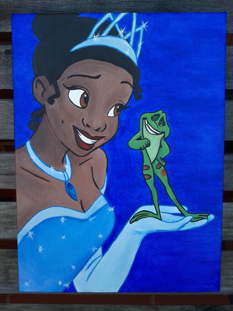 Tiana Princess And The Frog Painting, Princess And Frog Painting, Princess Tiana Canvas Painting, Princess And The Frog Painting Canvas, Princess Tiana Painting, Princess Tiana Drawing, Princess Tiana Art, Tiana Painting, Princess And The Frog Drawing