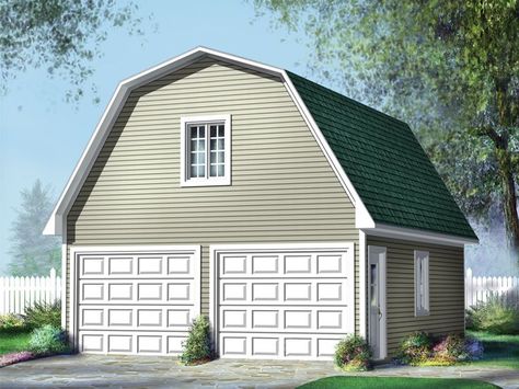 072G-0015: 2-Car Garage Loft Plan with Gambrel Roof Available in Multiple Sizes Car Garage With Loft, Barn With Loft, Garage With Loft, Garage Building Plans, Loft Plans, Barn Style Garage, Garage With Living Quarters, Shop Apartment, Garage Build