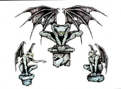 Gargoyle Traditional Tattoo, Gargoyle Tattoo Design, Gargoyle Tattoo For Women, Gargoyle Illustration, Biker Quotes Inspiration, Gargoyle Drawing, Classic Tattoo Designs, Gargoyles Art, Gargoyle Tattoo