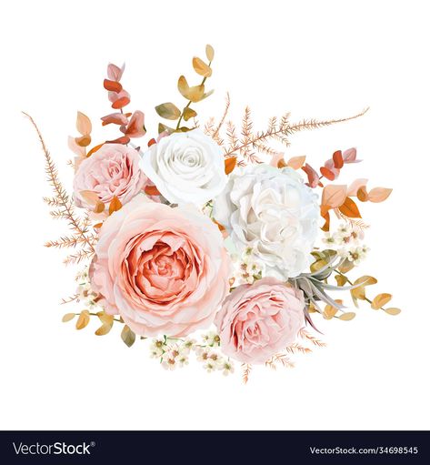 Rustic Blush Wedding, White Wax Flower, Fall Eucalyptus, Pale Pink Roses, Fern Leaves, Red Fall, Wax Flowers, Blush Flowers, White Wax