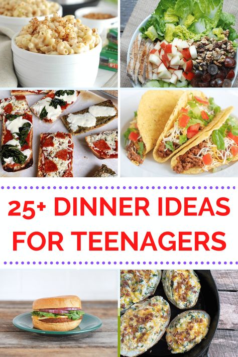 25 simple, nourishing ideas they can make themselves (or with a little help from you). Teenage Meals, Meals For Teens, Meals For Teenage Boys, Food For Teens, Teen Dinner Ideas, Meal Plan For Teenage Athletes, Athlete Meal Plan Teenage, Easy Recipes For Teens/kids, High Protein Meals For Teen Athletes