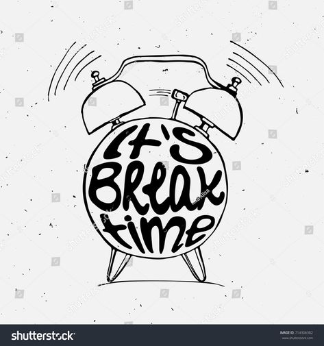 Alarm Clock Illustration, Clock Illustration, Time Illustration, Illustration Lettering, Break Time, Hand Draw, Business Flyer, New Pictures, Royalty Free Photos