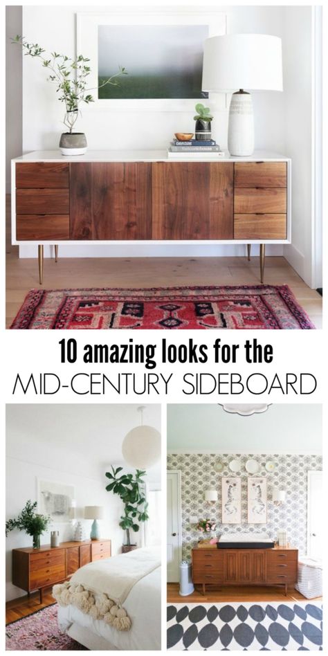 10-amazing-looks-for-the-mid-century-sideboard Modern Furniture Table, Mid Century Modern Living Room Design, Mid Century Modern Sideboard, Trying Too Hard, Mid Century Sideboard, Mid Century Living Room, Mid Century Modern Living, Mid Century Modern Living Room, Furniture Table