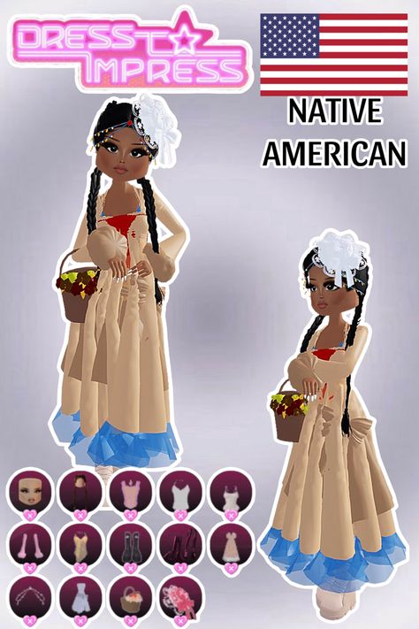 • 🏵️ • - #fyp #dti #dresstoimpress #dress #to #impress #roblox #dtiideas #aesthetic #outfitideas #dresstoimpressideas #idea #board #pin #robloxpin #robloxdti #robloxdresstoimpress Native American Dti Outfit, Native American Dress To Impress, Dti Outfits Roblox Your Culture, Your Culture Outfit Dress To Impress, Dress To Impress Theme Your Culture, My Culture Dress To Impress, Angle In Disguise Dress To Impress, Ronald Mcdonald Dress To Impress, Culture Dress To Impress