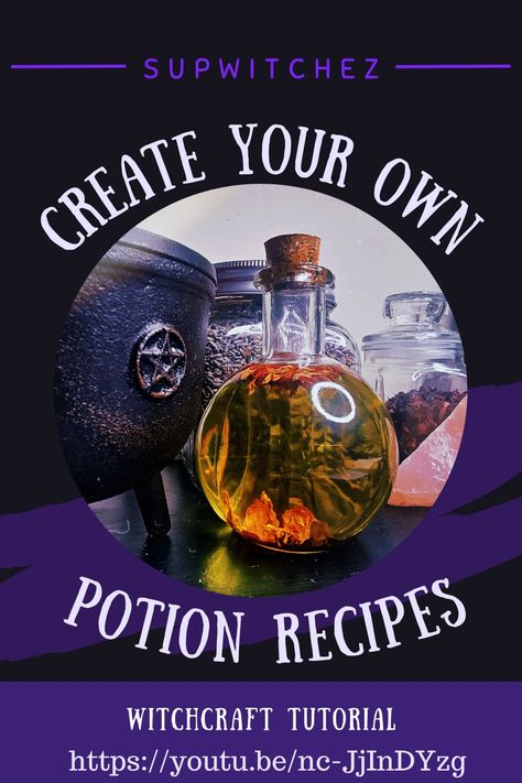 In this video I'll show you how to create your own potion recipes. Brewing a potion is just as easy as writing any other spell in witchcraft. I'm sharing my potion making process so you can see how another witch creates her potions. Potion Making Witchcraft, Drinkable Potions Witchcraft, Potions Recipes Witchcraft, Grimoire Notes, Making Moonshine, Potion Recipes, How To Make Moonshine, Potion Making, Potions Recipes