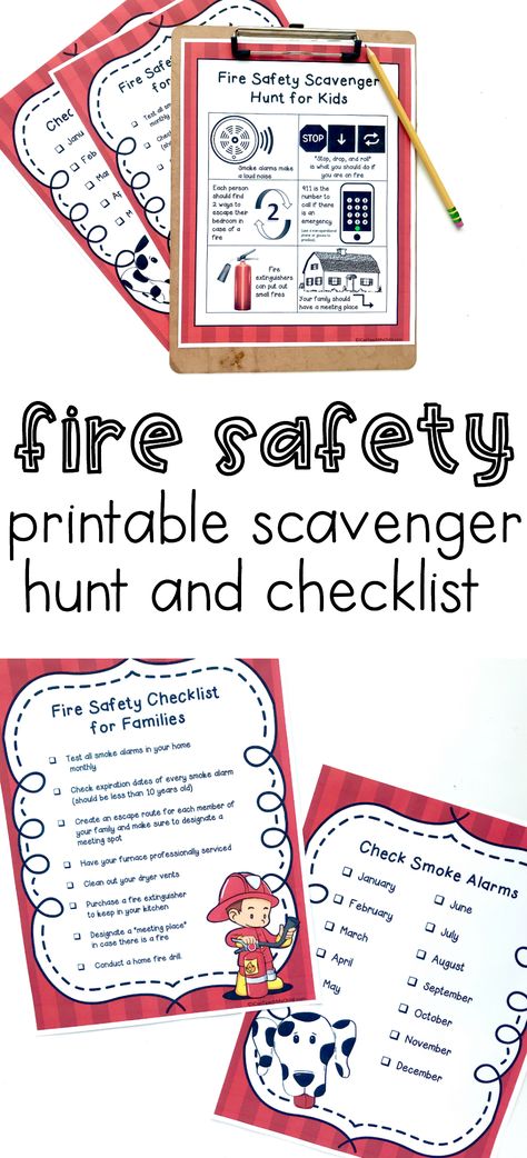 It's National Fire Prevention Week! This Fire Safety Checklist and Scavenger Hunt is perfect for families wishing to be more prepared in case of a fire. #ad  #SuperPreparedFamily Fire Safety Free, Fire Safety Unit, Fire Safety For Kids, Fire Safety Theme, Fire Safety Activities, Fire Safety Preschool, Safety Crafts, Fire Safety Week, Fire Prevention Week