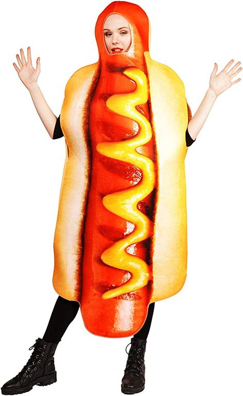 Hot Dog Halloween Costume, Hotdog Costume, Fancy Jumpsuit, New York Party, Dog Themed Parties, Fancy Dog, Costume Collection, Dog Costume, Birthday Wishlist