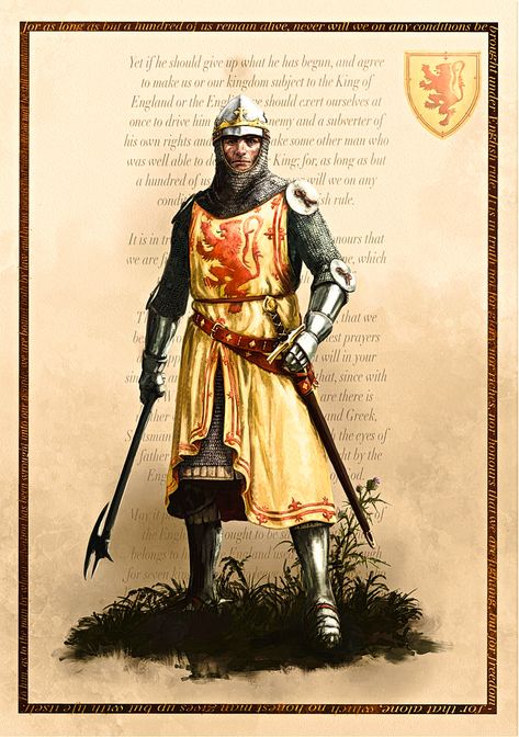 King Robert Bruce. Artist David Gallagher. David Gallagher, Scottish Army, Highlands Warrior, Robert The Bruce, Knights Hospitaller, Scottish Warrior, King Robert, Scotland History, Historical Armor