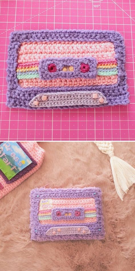 Crochet Wallet, Crochet Design Pattern, Kawaii Crochet, Pola Sulam, In My Bag, Crochet Purse, Fun Crochet Projects, Diy Crochet Projects, My Bag