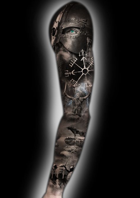 Viking tattoo design , viking design , tattoo design , viking full sleve tattoo , full sleeve tattoo design Viking Leg Sleeve Tattoo, Viking Leg Tattoo, Viking Sleeve Tattoo, Arm Tattoo Viking, Tattoo Full Sleeve, Sleeve Inspiration, Viking Tattoo Sleeve, Full Sleeve Tattoo Design, God Tattoos