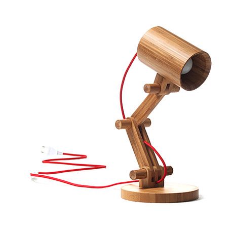 Love this bamboo desk lamp #TouchOfModern $75 Bamboo Desk, Night Table Lamps, Classic Table Lamp, Bamboo Light, Bamboo Lamp, Wooden Table Lamps, Bamboo Crafts, Table Lamp Wood, Industrial Lamp