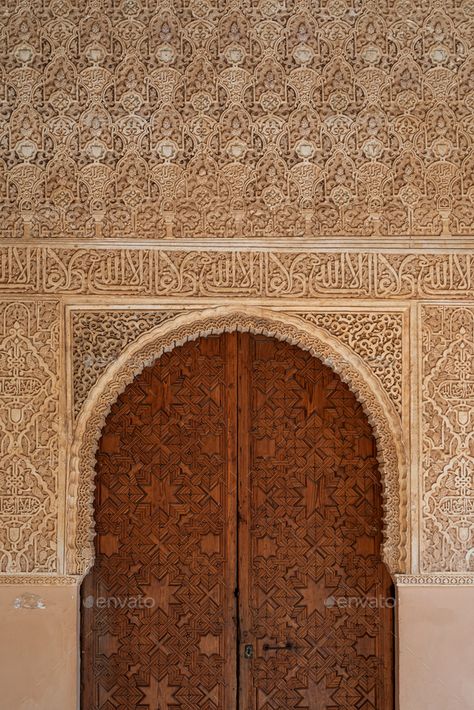 Moorish arches in The Alhambra, Granada, Spain by bisualphoto. Moorish door in the Court of the Lions in The Alhambra, Granada, Spain #Sponsored #Alhambra, #Granada, #Moorish, #arches Moorish Architecture Spain, Moorish Door, Alhambra Architecture, Islamic Arches, Moorish Revival Architecture, Islam Architecture, Arabic Interior, Genealogy Tree, Spanish Pattern