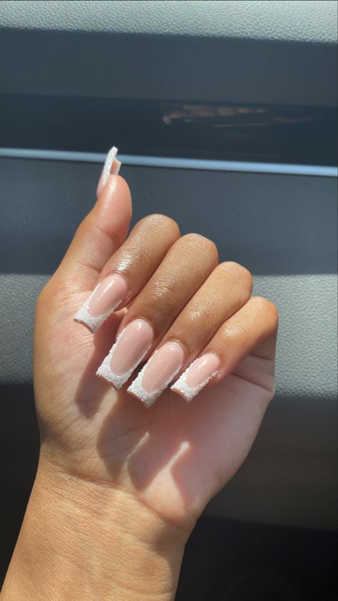 French Tip Tapered Square, Outlined French Tip Nails Square, Long French Tips Square, Square Shape Nails, White French Tips Tapered Square, Sqaure French Tip Nails, Long French Nails, Coffin Nails Ombre, French Tip Acrylics