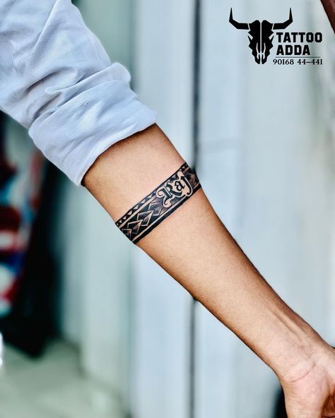 Tattoo Designs Men Hand, Tattoo Designs Forearm, Belt Tattoo, Forearm Name Tattoos, Indian Tattoo Design, Band Tattoos For Men, Inspiring Quote Tattoos, Latest Tattoo Design, Armband Tattoos