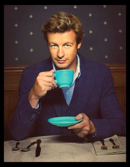 Patrick Jane, the Mentalist, drinking his tea from a Fiesta Tea Cup. He's not only good looking, but he has good taste in tableware. Amanda Righetti, Sean Leonard, Series Quotes, Patrick Jane, Robin Tunney, Top Tv, Simon Baker, Movies And Series, The Mentalist