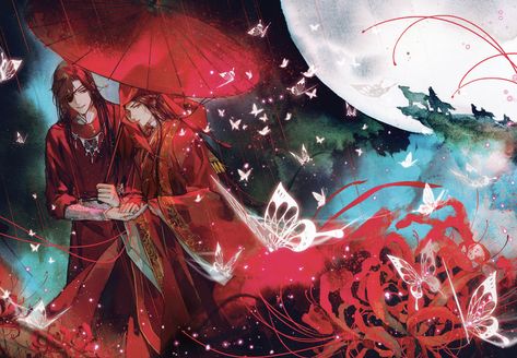 heaven official’s blessing/tiān guān cì fú book 1 full cover art (hualian, tgcf) Underwater Kiss, Heaven's Official Blessing, Laptop Wallpaper, Wallpaper Pc, Scenery Wallpaper, Cover Art, Anime Wallpaper, Manga Anime, Art Inspiration