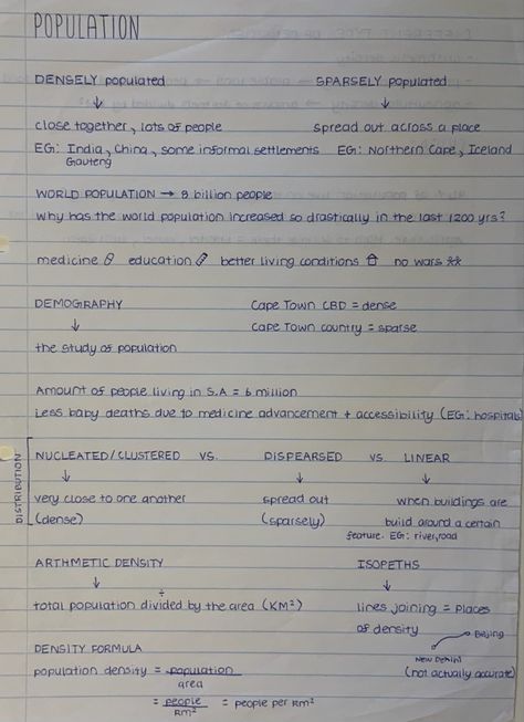 Geography Population Notes, Population Ecology Notes, Grade 10 English Notes, Grade 10 Science Notes, Geography Notes Ideas, Geography Notes Aesthetic, Grade 10 Notes, Geography Revision Notes, Geography Aesthetic